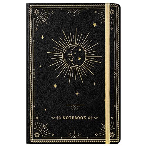 Cuaderno/Diario Reglado - Papel Grueso Premium Imitación Cuero Clásico NEGRO5