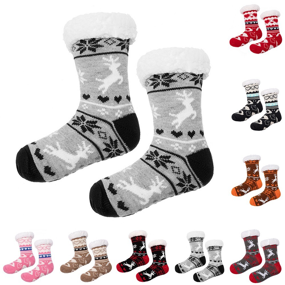 SAOLA Calze Ciabatte per Entrambi i Sessi Velluto Ispessito con Suola in Gomma per Uso Domestico