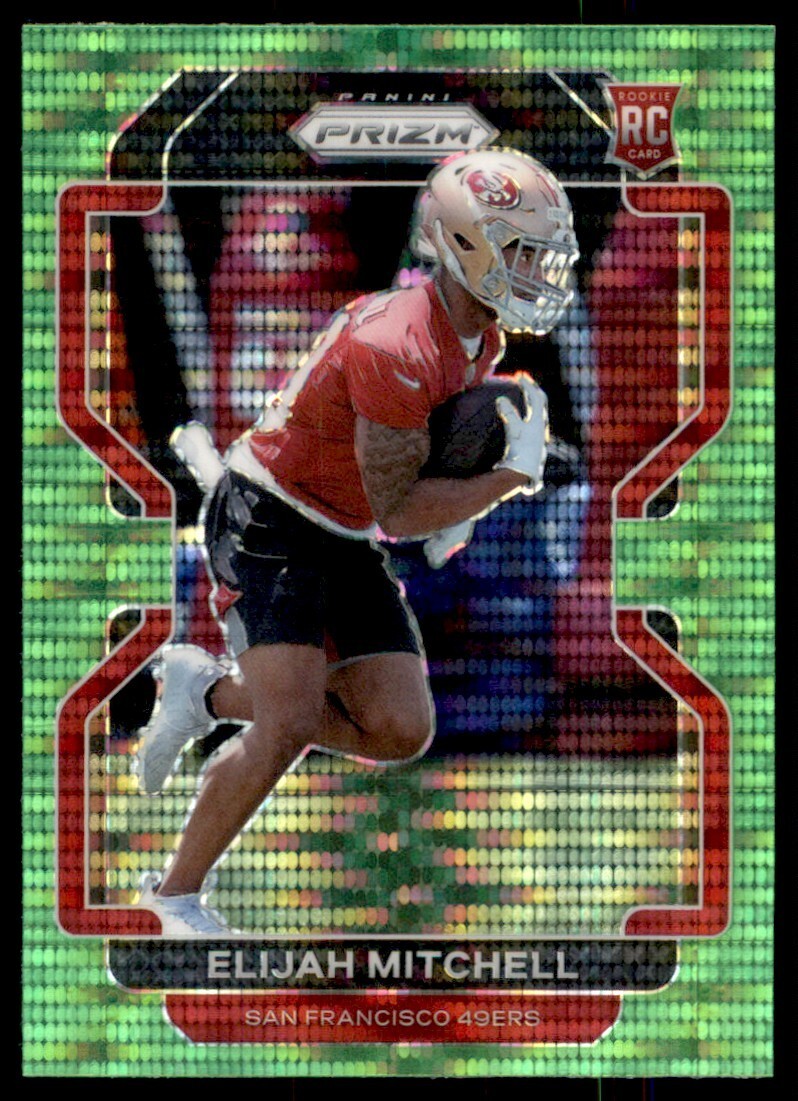 2021 Panini Prizm - Rookie Elijah Mitchell #399 Neon Green Pulsar Prizm (RC)