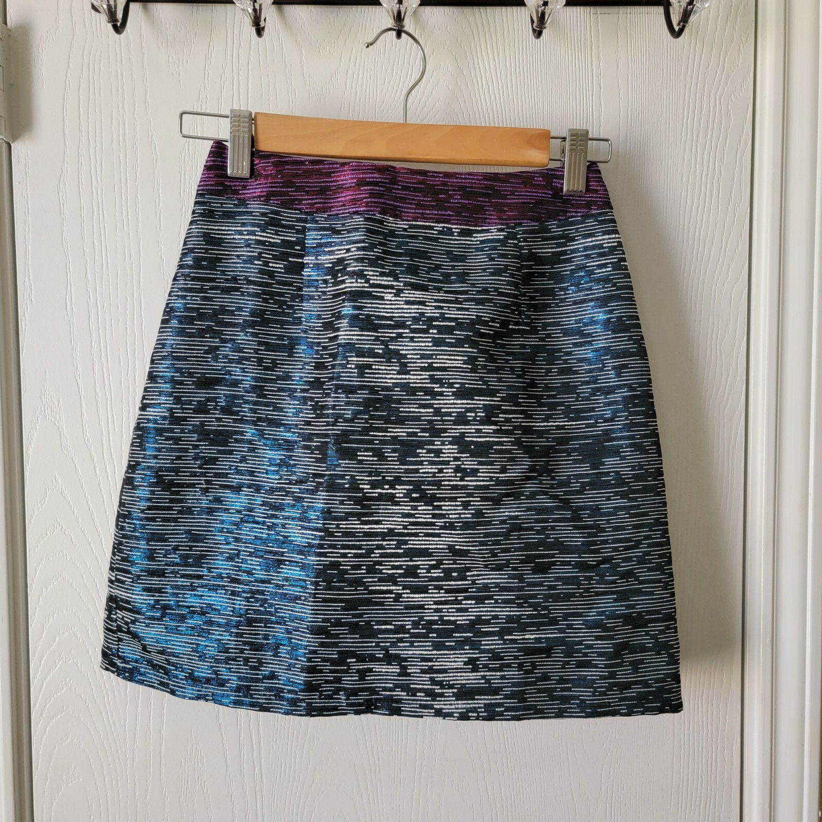 Missguided Mermaid Print Mini Pencil Skirt Size 8