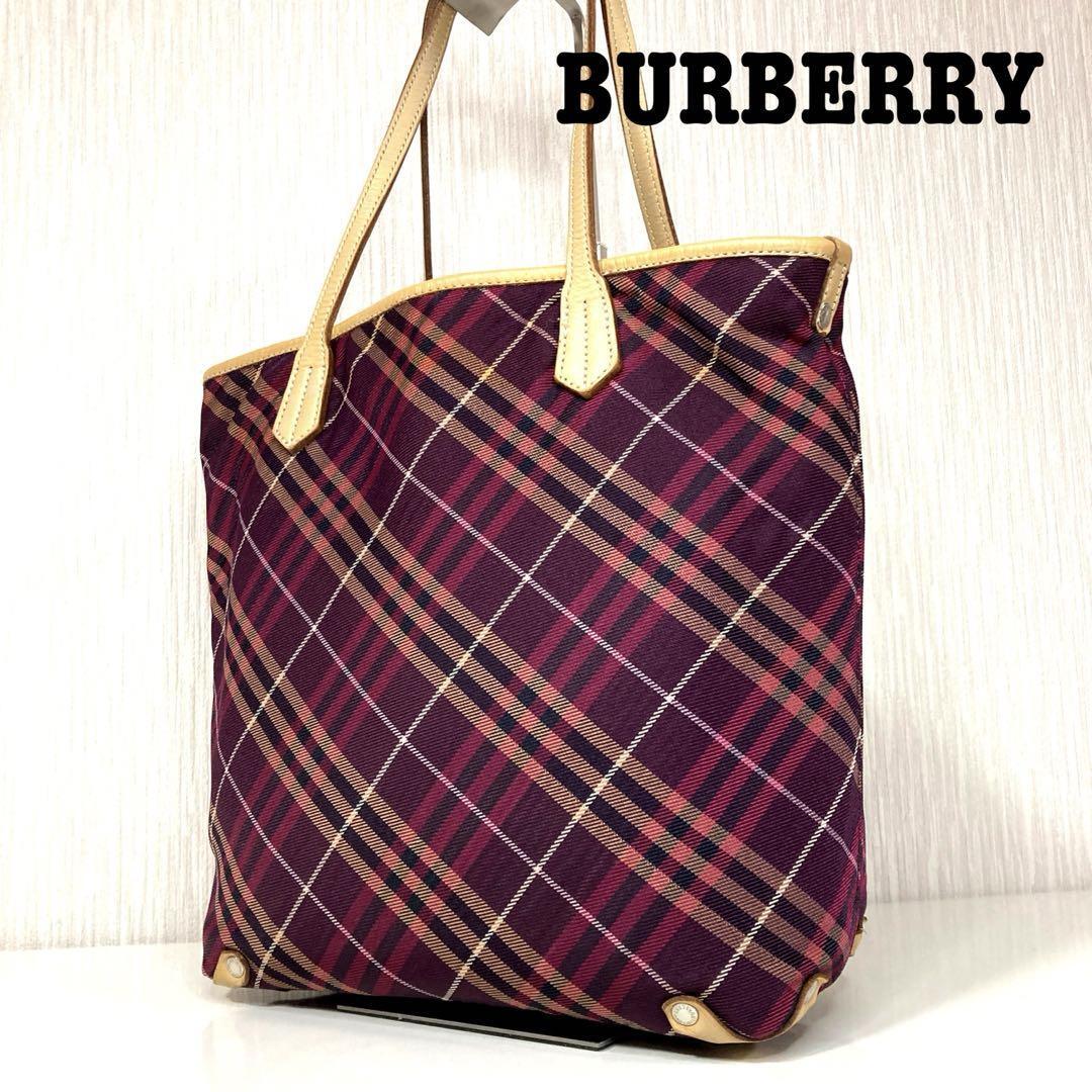 Burberry Blue Label Tote Bag Canvas Leather