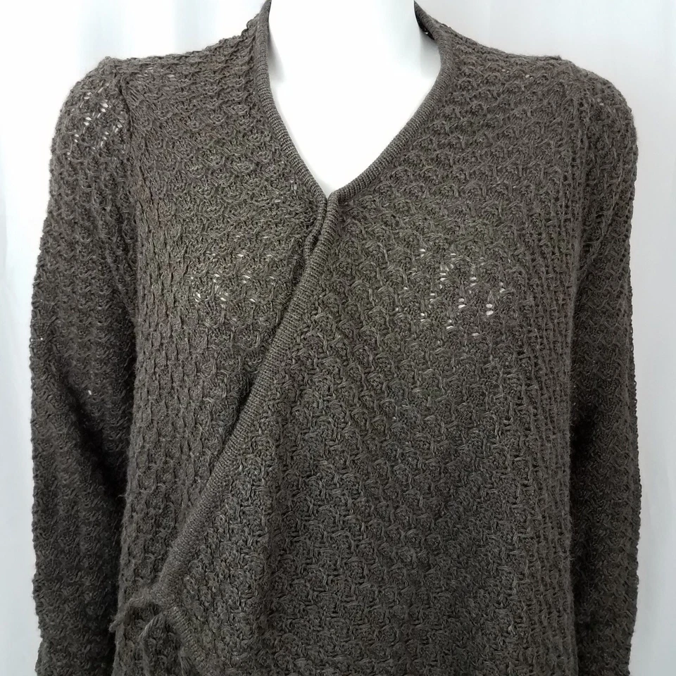 Chal suéter para mujer Willi Smith talla mediana mezcla de lana manga larga marrón Foto 2 de 4