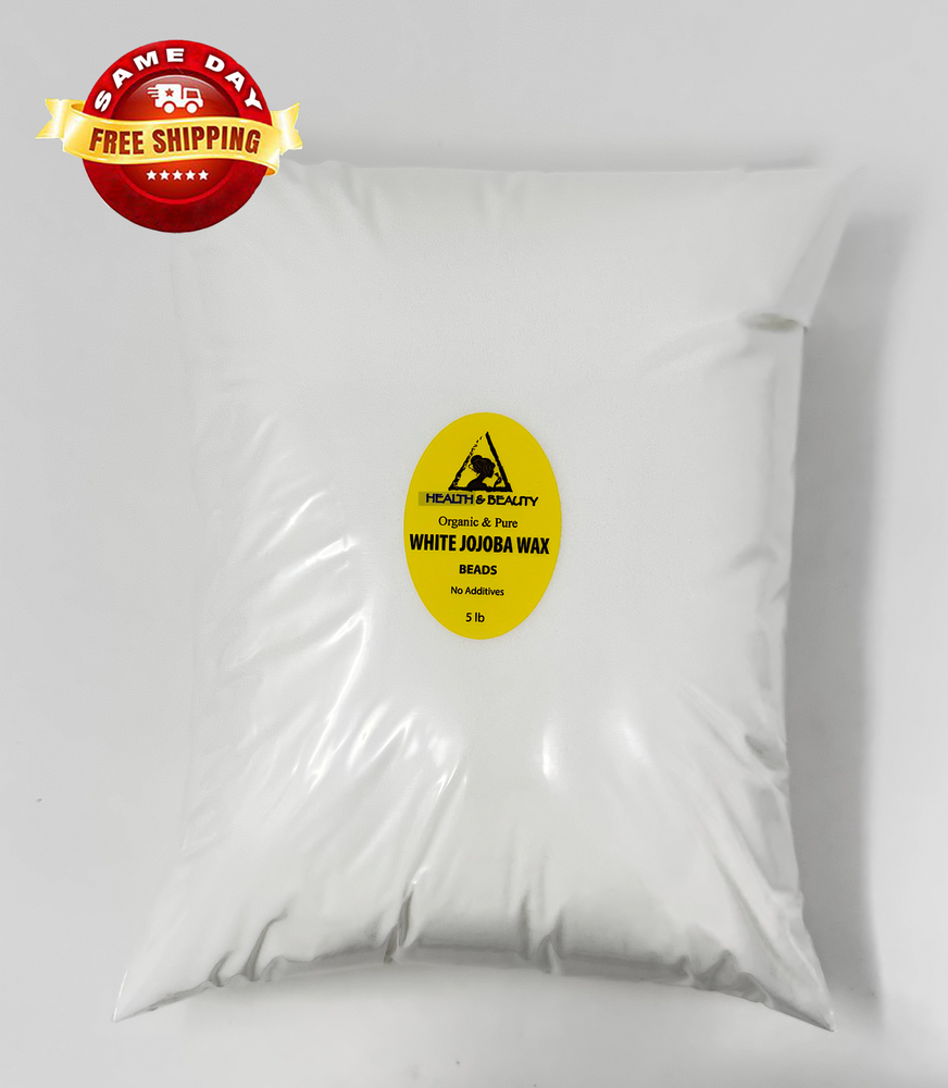 Organic Jojoba Wax White Beads 100% Pure Premium Grade 5 lb Pastilles