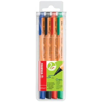 STABILO Fasermaler GREENpoint, 4er Kunststoff-Etui