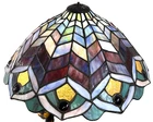 Vintage Tiffany Stained Glass & Bronze Lamp Shade 17" x 7"