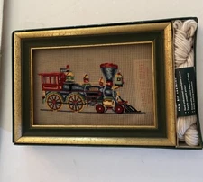 Vintage Bucilla Needlepoint Picture “The General Kit w/ Frame