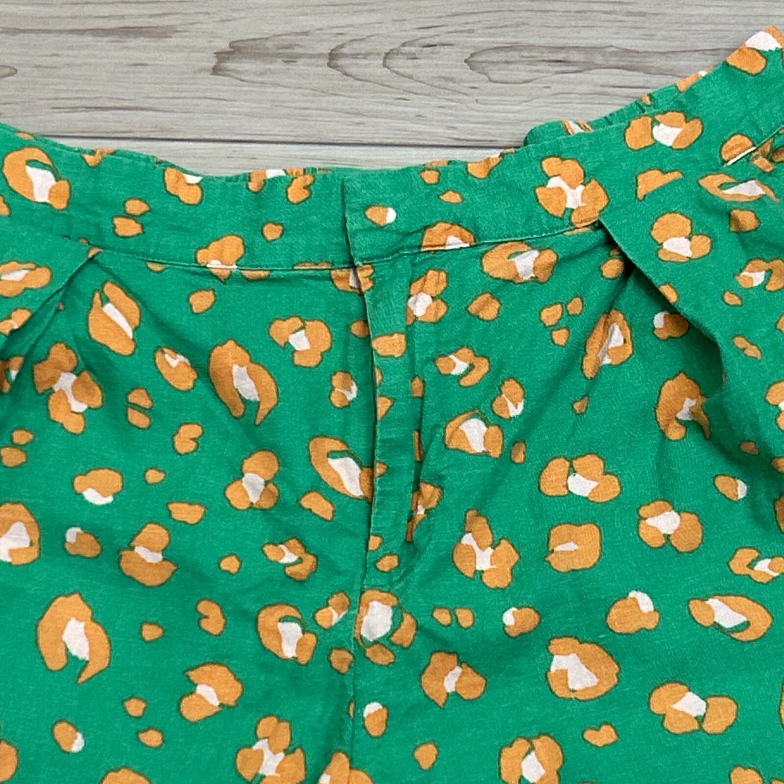 Women's Large Shorts Linen Blend Hi-Rise Pockets Leopard Print Tabitha Brown