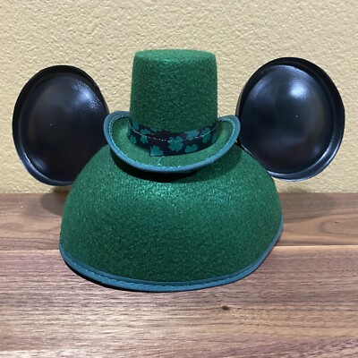 Vintage Disney Parks Green St. Patrick\'s Day Mickey Mouse Ears Hat Vtg Mickey Mouse Ears Hat CAP Walt Disney World St Patrick main image 3