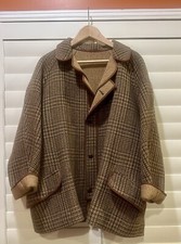 Vintage Tweed Field Coat in Brown Preppy Unisex