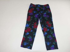 Talbots Women's Chatham Ankle Side Zip Pants Size 8 Floral Print Cotton Slacks