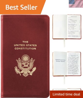 Burgundy Leather Pocket Constitution: A Collector's Edition of America's History