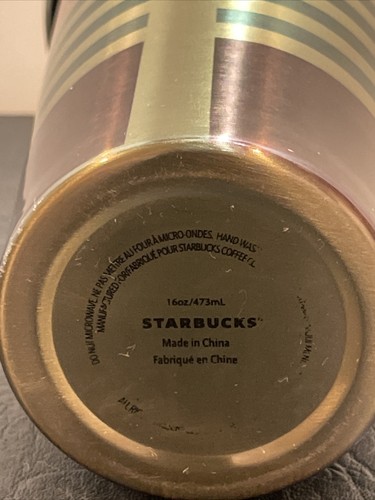 Starbucks 2014 Stainless Steel Tumbler Black Dot Stripe 16 oz Cup Mug - Picture 3 of 7