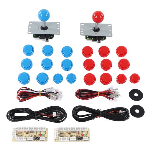 (Blue And Red)2 Player DIY Kit USB Board Game Encoder Joystick HG - Picture 8 of 23