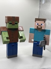 Minecraft Steve  Zombie Figures Articulated Lot Mattel 5.5  2015/2016