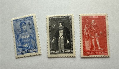 MONACO B61-63 1942 Grimaldi Royalty Portraits postage Stamps MNH