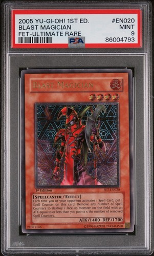 PSA 9 Blast Magician 1st Edition Ultimate Rare FET-EN020 Flaming Eternity Yugioh