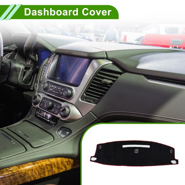 Dashboard-Abdeckung FüR Chevrolet Suburban 21-24 Ohne Hud Schwarz Rot 1 Stk-image