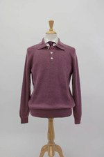 NWT 4500 Brunello Cucinelli Men's 100 Cashmere Ribbed Knit Polo Sweater A262