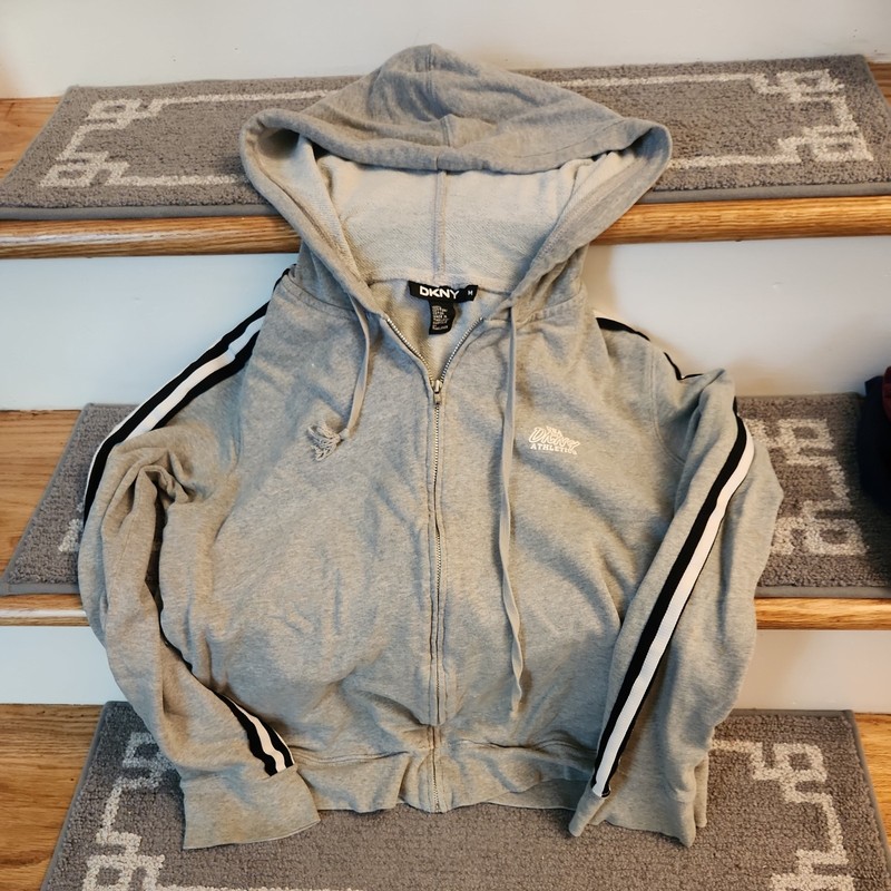 Vtg DKNY Active 90s Y2K Full Zip Hoodie Jacket Sz M Logo