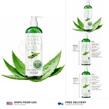 99 Organic Aloe Vera Gel for Face, Skin  Hair   Cold Pressed, Unscented  N...