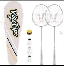 Set of 2 Professional-Grade Badminton Rackets w/Shuttlecocks, Hand Glue  Carry