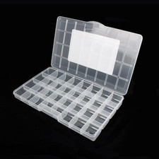 32 Grids Clear Plastic Organizer Box, Craft Storage Container for Beads Organize