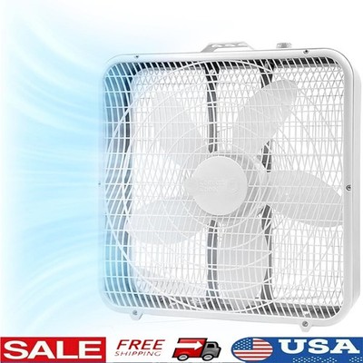 20 Inch Box Fan High Performance Airflow Adjustable Speed Portable Quiet New