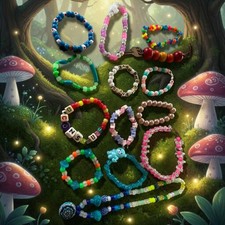 Vintage 90s Rave Kandi Bracelet Lot Y2K EDM Festival Beaded PLUR Jewelry Craft