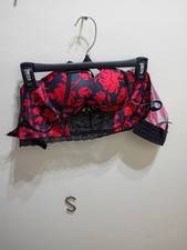 NWOT Daisy Fuentes 34B Push Up Bra Red and Black Corset