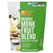 Organic Monk Fruit Sweetener Blend, Sugar Substitute, 1 lb