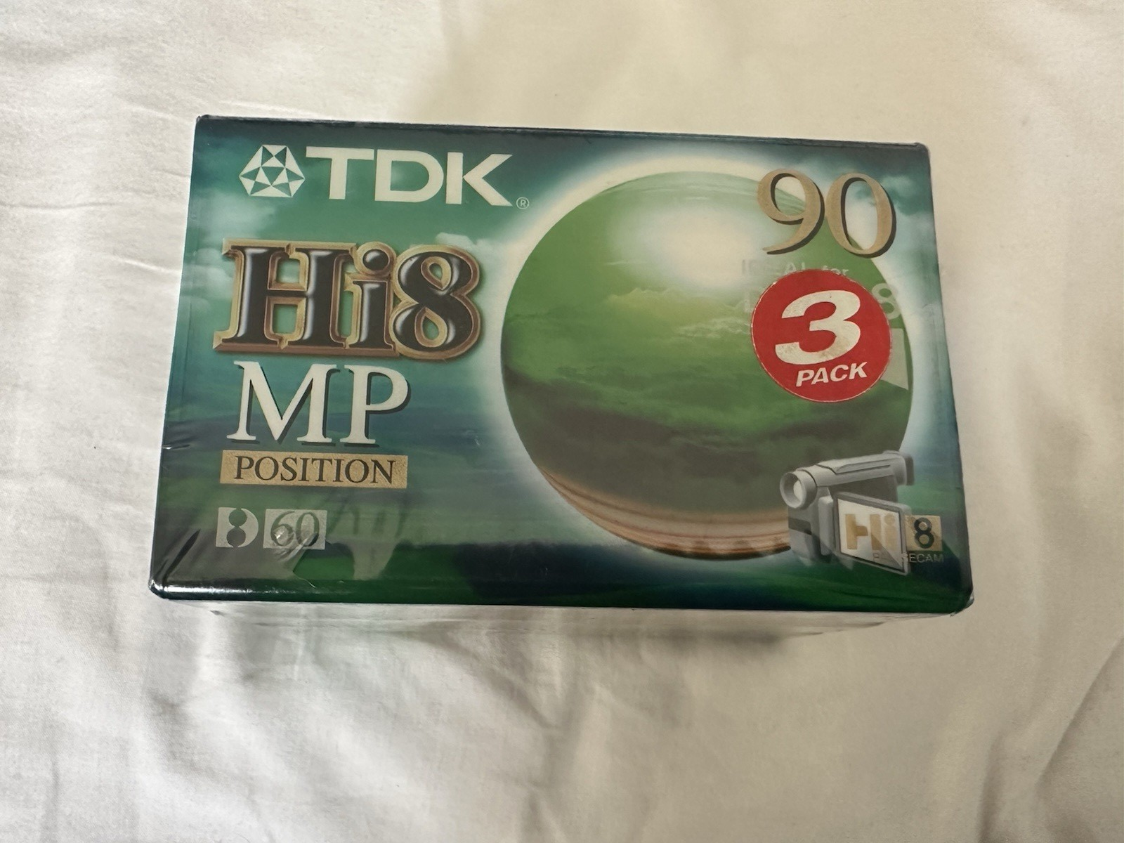 BNIP 3 x TDK Hi8 MP Position 90 MINUTE Blank Camcorder video cassettes. Sealed