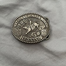 Hesston Vintage Rodeo Belt Buckle 1988 METAL Original Wrap National Finals NFR