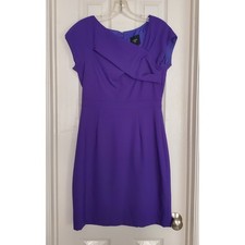 J.Crew Suiting Purple Wool Asymmetrical Sheath Dress 15514 Size 4