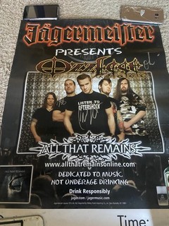Jagermeister Ozzfest 2006 All That Remains Signed Autographed Poster