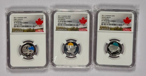 2011 Legendary Nature 3-Coin Set of Sterling Silver Quarters (NGC Graded)