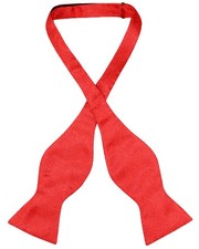 Vesuvio Napoli SELF TIE Bow Tie RED Color PAISLEY Design Mens BowTie