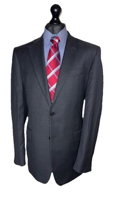 CHESTER BARRIE SAVILE ROW LUXUS DESIGNER ANZUG ANTHRAZIT GRAU CLASSIC FIT: 44x38