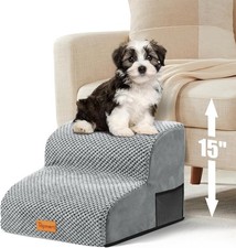 High Density Foam Pet Steps 2 Tiers,11.8" High,Non-Slip Dog Stairs Soft Foam Dog
