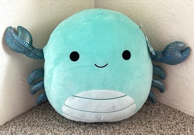 16  Carpio Crab Squishmallow Plush Blue Teal Glitter Claws Jazwares
