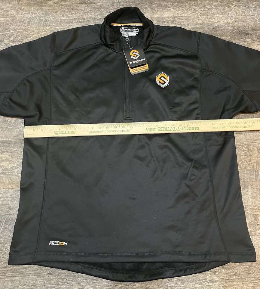 Scentlok Trek Base Layer Bird Hunting Black Half Zip Outdoor Men 2XL New - Image 3 of 4