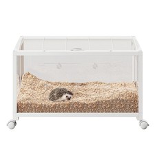Stapelbarer Metall Hamsterk&auml;fig mit Rollen &ndash; Acrylseiten, bissfeste Doppelt&uuml;ren