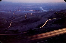 Time lapse photograph car lights~Lewiston Hill dusk~Lewiston ID and Clarkston WA
