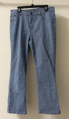 VintageDG2 by Diane Gilman Pin Striped Light Wash Jeans Women s 14 P