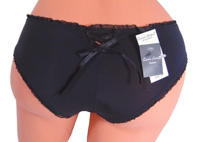 Women's Carrie Amber Intimates Black Sexy Criss-Cross & Bow Panty  Size M  NWT