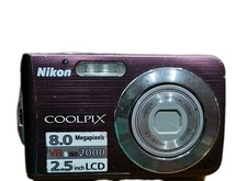 Nikon COOLPIX S210 8.0MP Compact Digital Camera Plum 3x Nikkor PARTS ONLY 