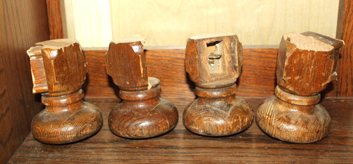 ARCHITECTURAL SALVAGE Wood Bun Style Feet Antique
