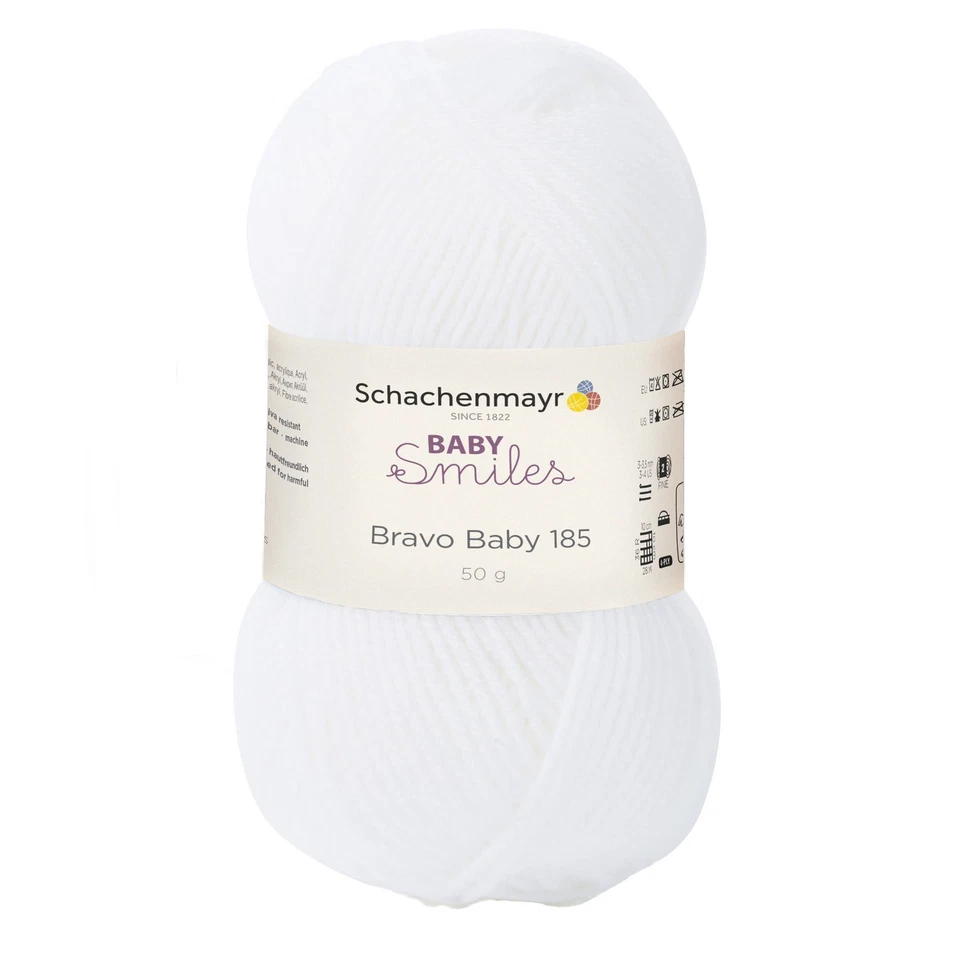BRAVO BABY 185 - Baby Smiles von Schachenmayr|Farbe 01001|50 g / ca. 184 m Wolle