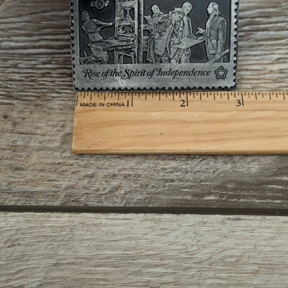 Vintage Rise of the Spirit of Independence Pewter Belt Buckle - Image 4 of 4