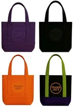 Lot Of 4 Limited Trader Joe's Mini Halloween Canvas Tote Bag - New In Hand 