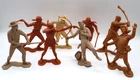 Louis Marx & Co Cowboys & Indians Plastic 6" Figures lot (8) Vintage 1964